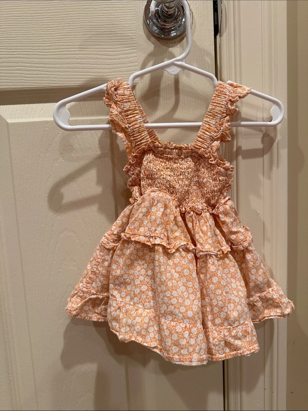Andy & Evan Peach Floral Ruffle Sundress